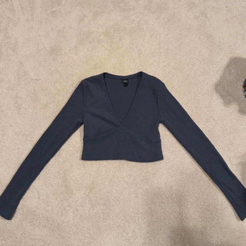 Wild Fable Blue Longsleeve Crop Top